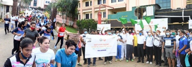 FIT INDIA FREEDOM RUN ORGANISED BY EAST COAST RAILWAY: National & International Players participated in the Run