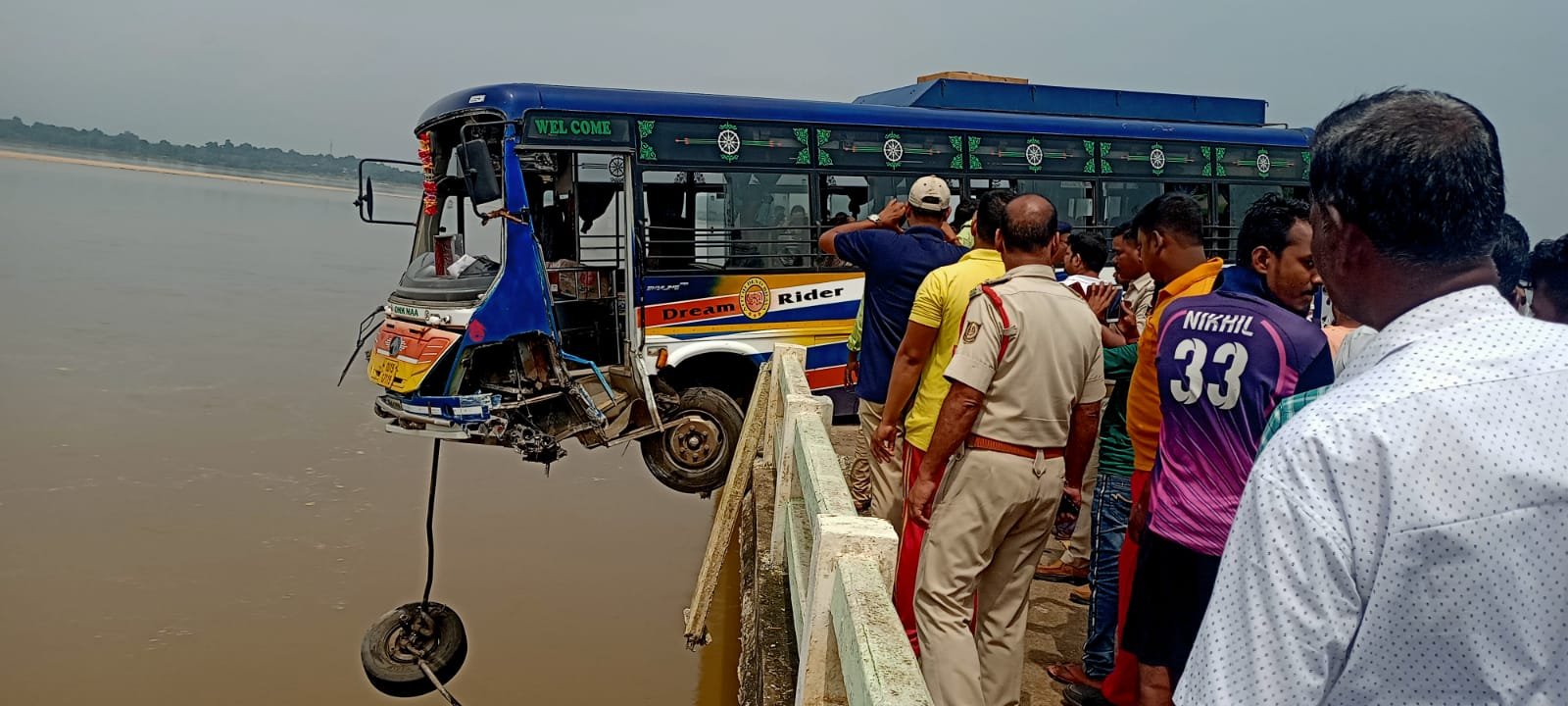 Passengers Narrowly Escape As Bus Remained Suspended Over Bridge