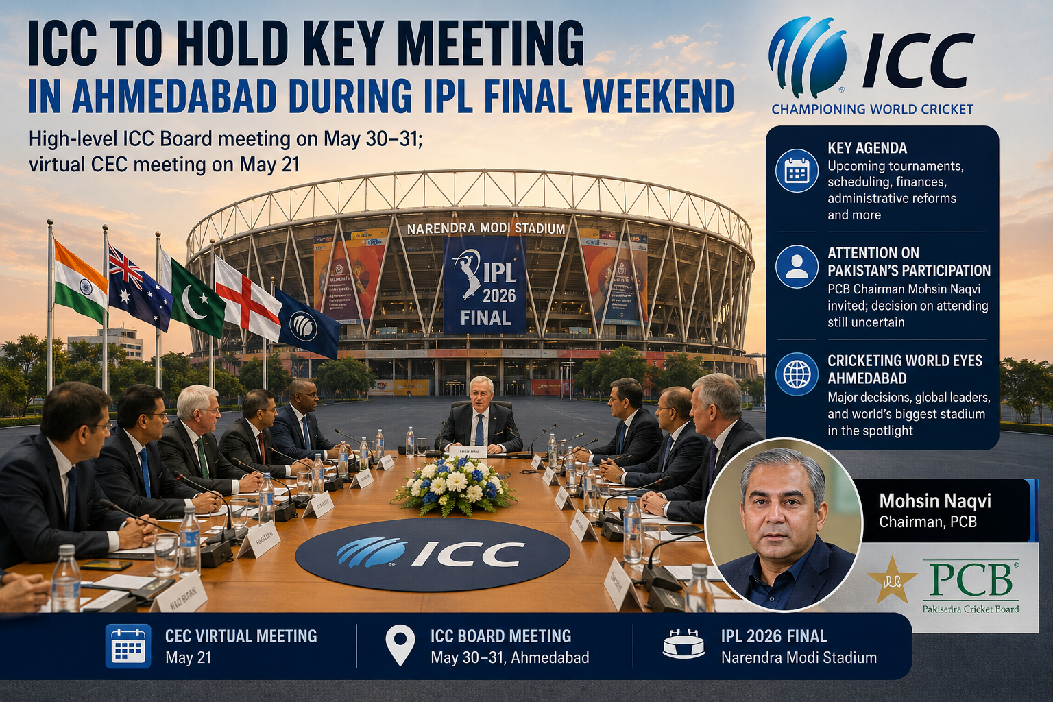 ICC to Hold Key Cricket Meeting in Ahmedabad During IPL Final Weekend
