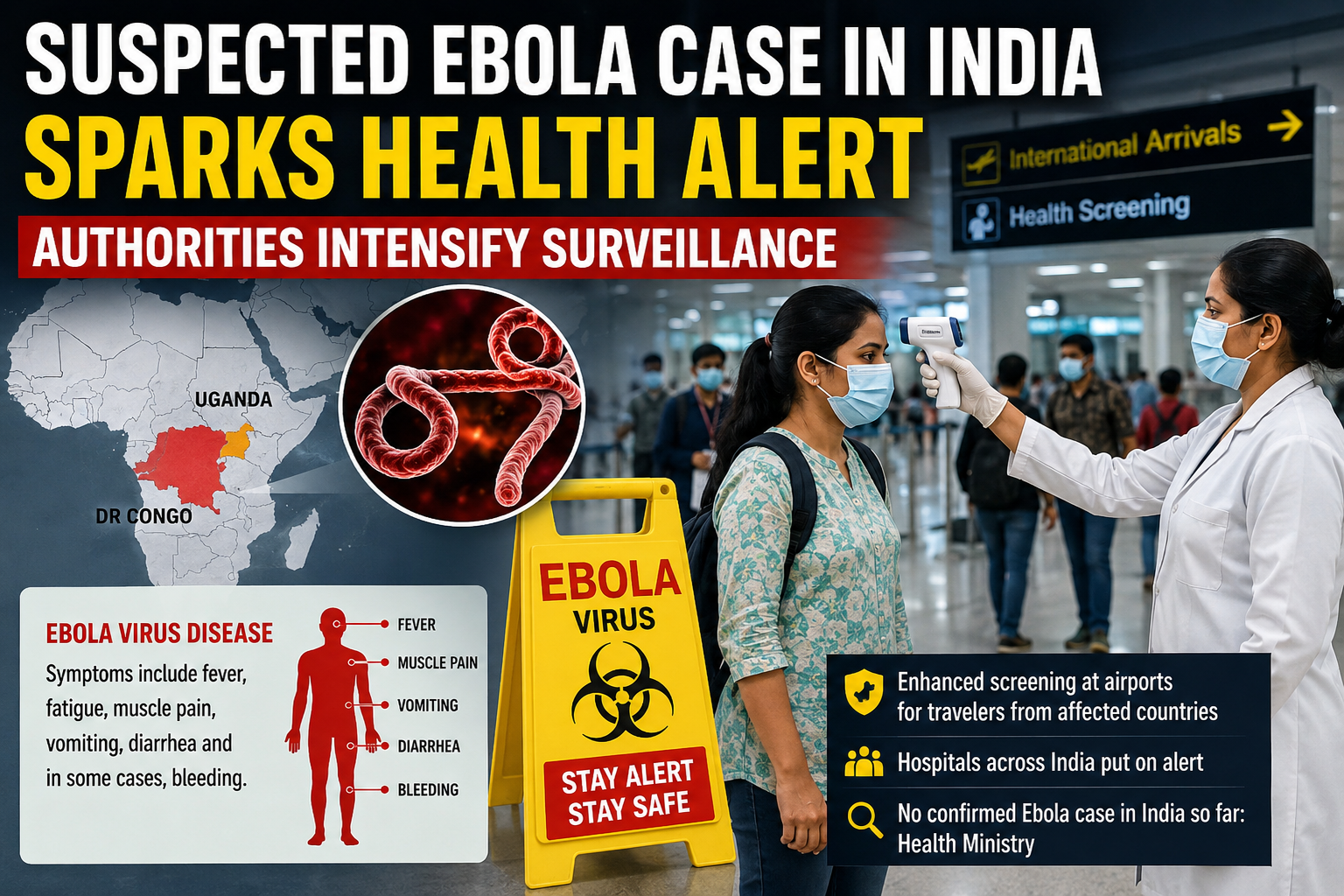 Suspected Ebola Case in India Sparks Health Alert, Authorities Intensify Surveillance