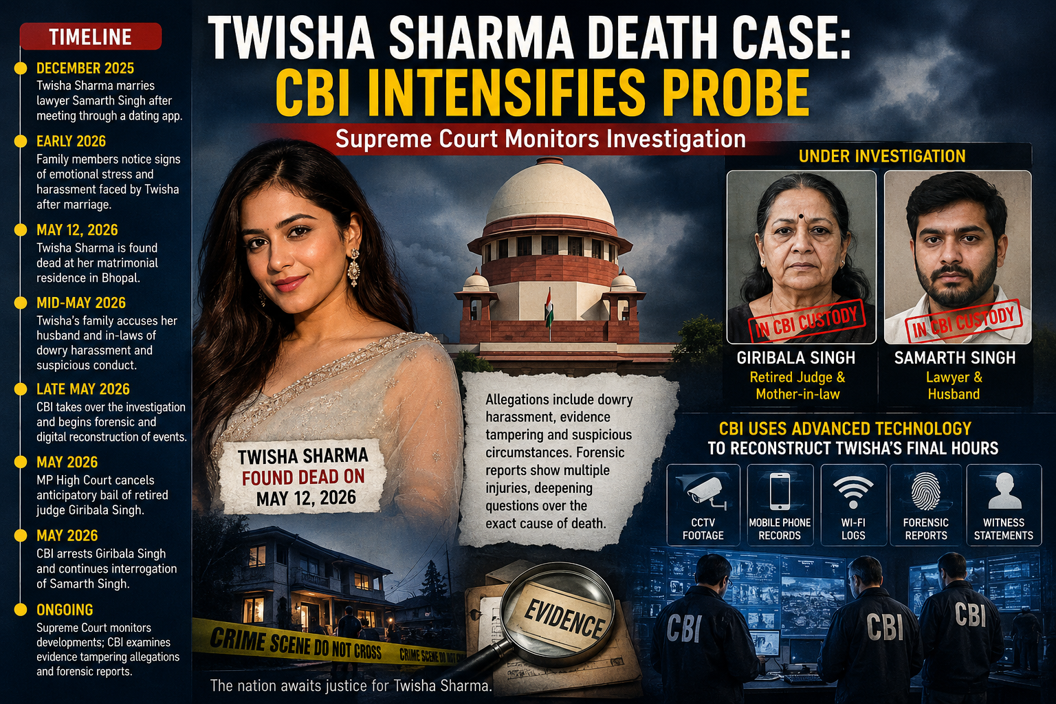 Twisha Sharma Death Case: CBI Intensifies Probe as Supreme Court Monitors Investigation