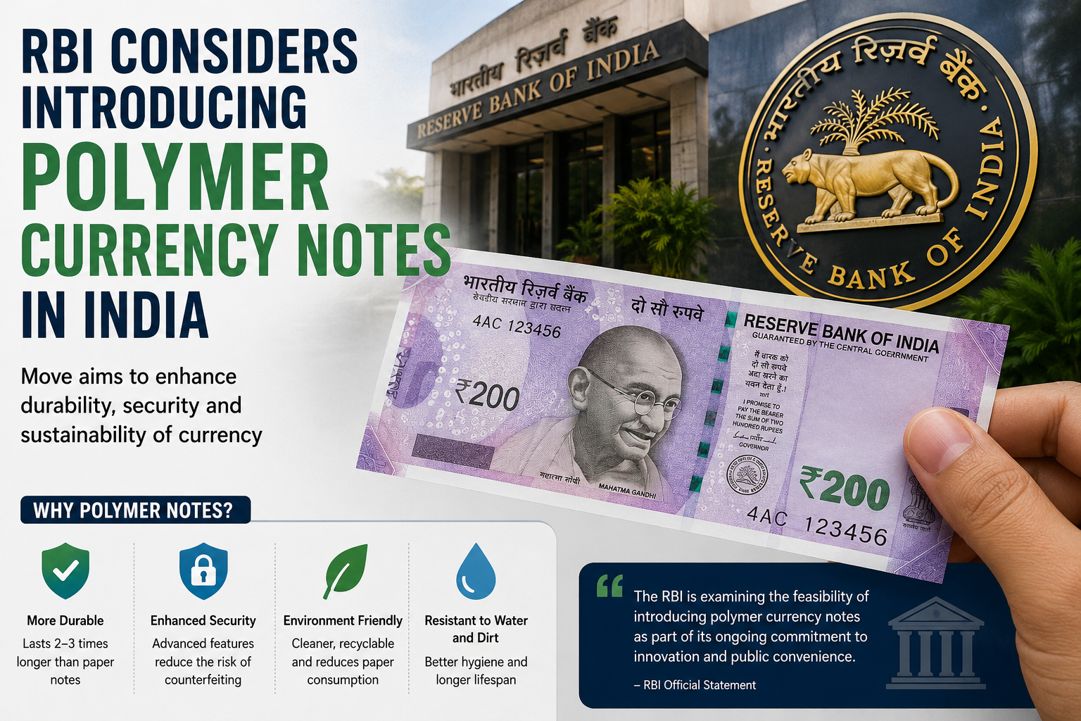 RBI Considers Introducing Polymer Currency Notes in India