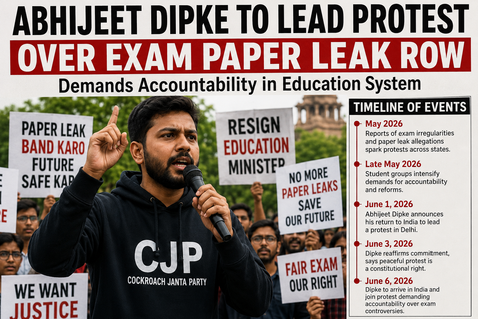 Abhijeet Dipke to Lead Protest Over Exam Paper Leak Row, Demands Accountability in Education System