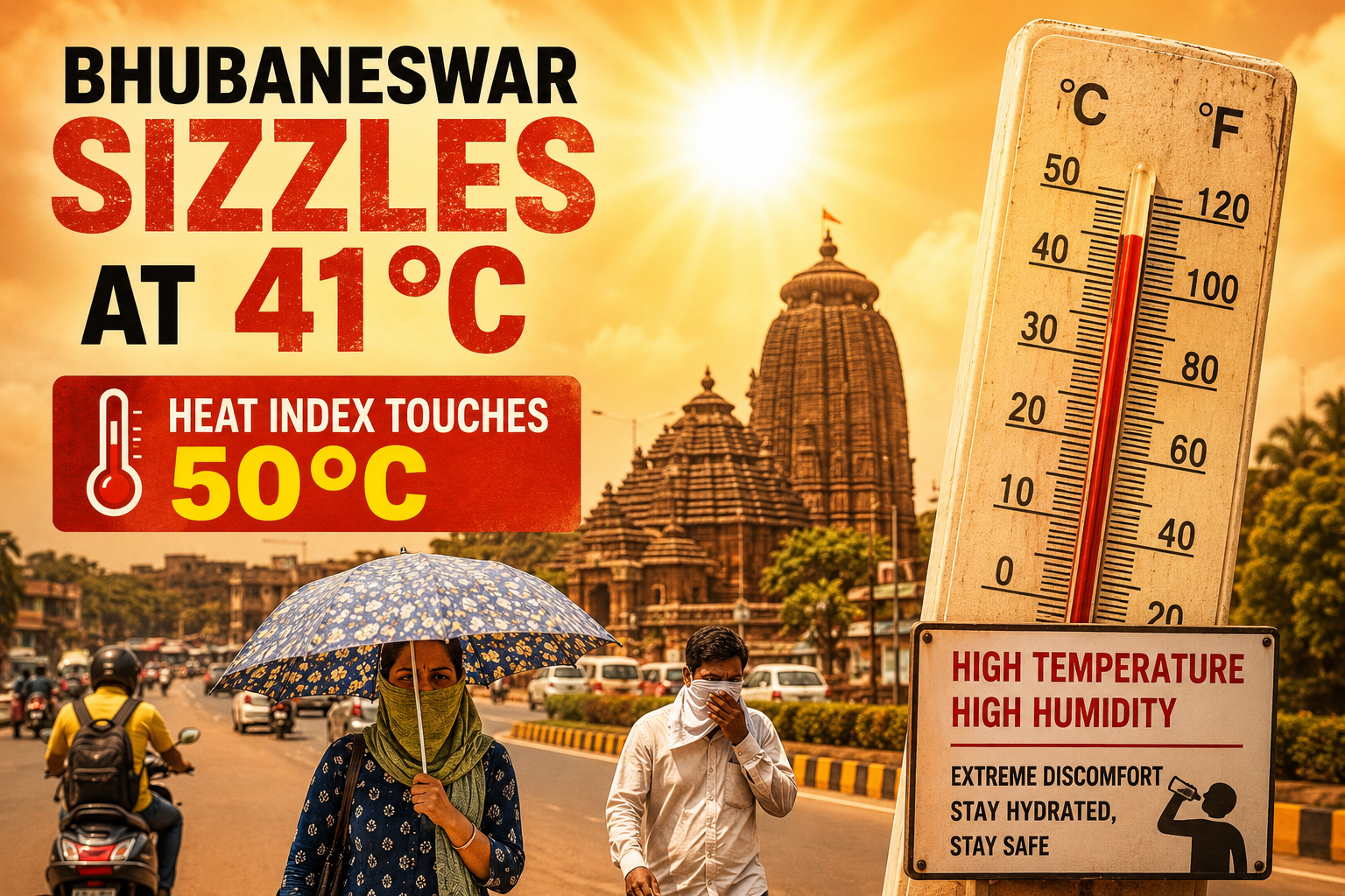 Bhubaneswar sizzles at 41°C, heat index touches 50°C