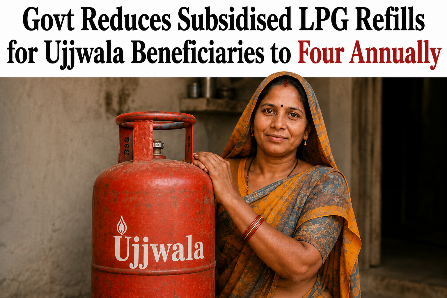 Govt Reduces Subsidised LPG Refills for Ujjwala Beneficiaries to Four Annually