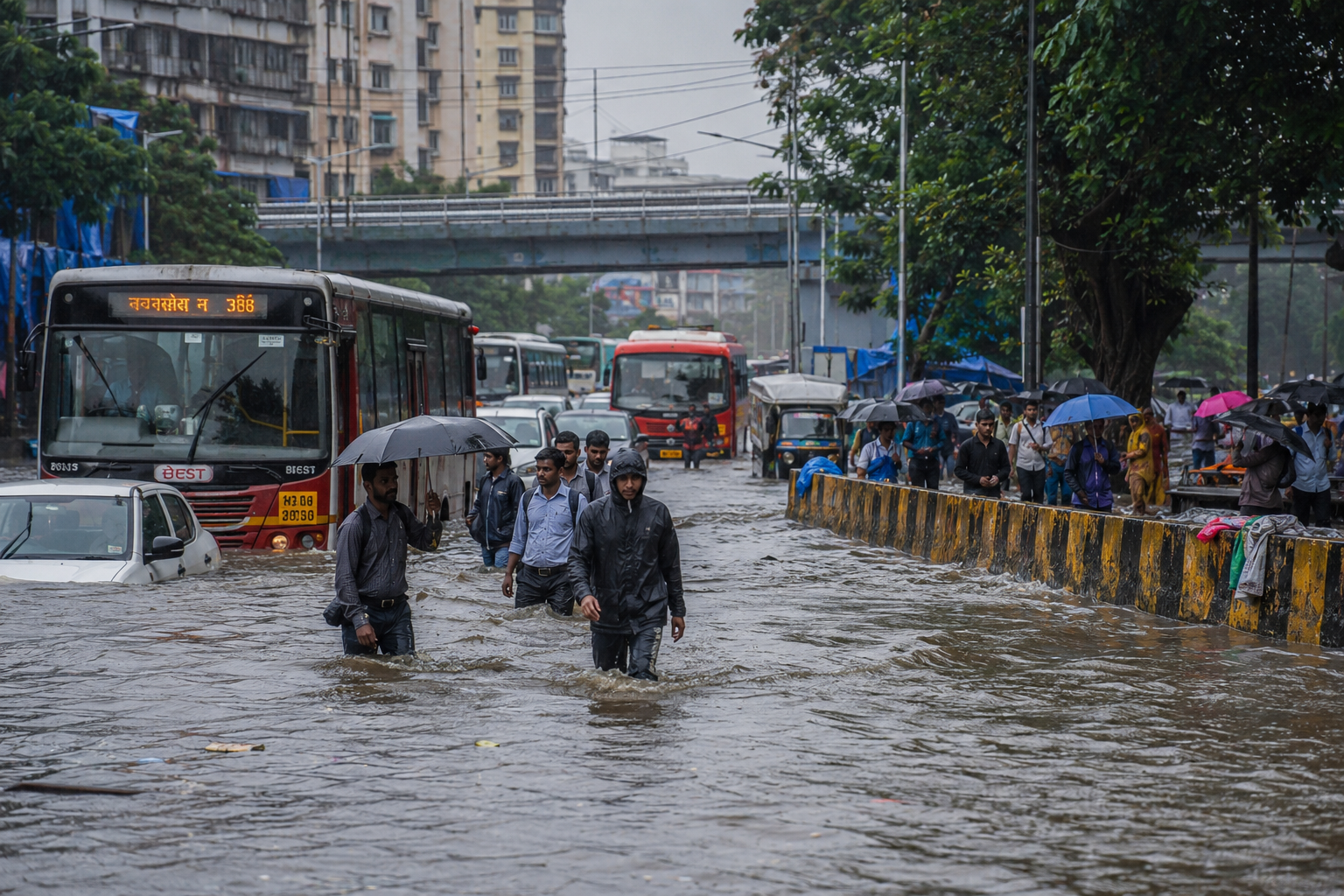 Mumbai Deluged by Torrential Monsoon Rains; Six Dead, Transport and Daily Life Severely Affected