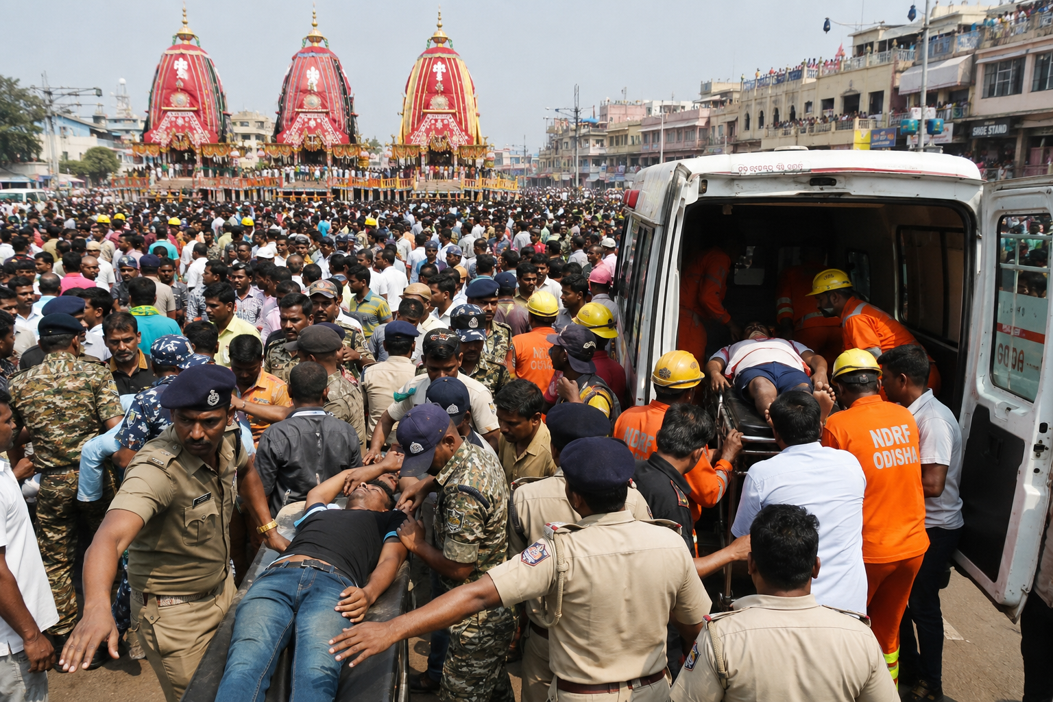 Puri Rath Yatra Marred by Crowd Surge; One Devotee Dies, Scores Injured