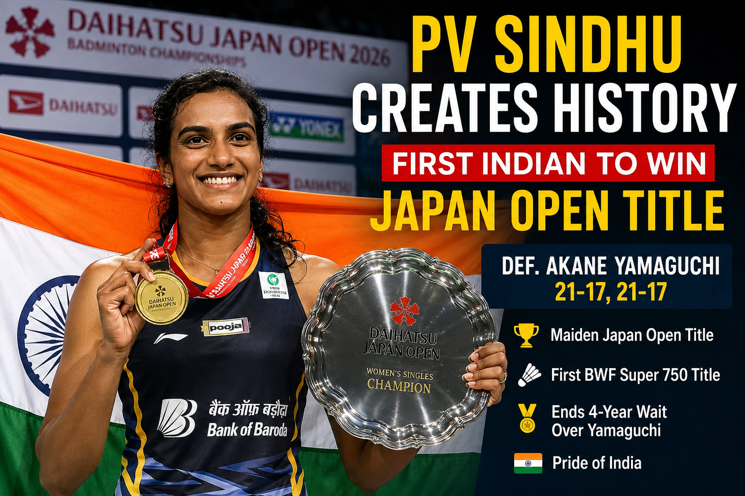 PV Sindhu Scripts History, Becomes First Indian to Win Japan Open Title
