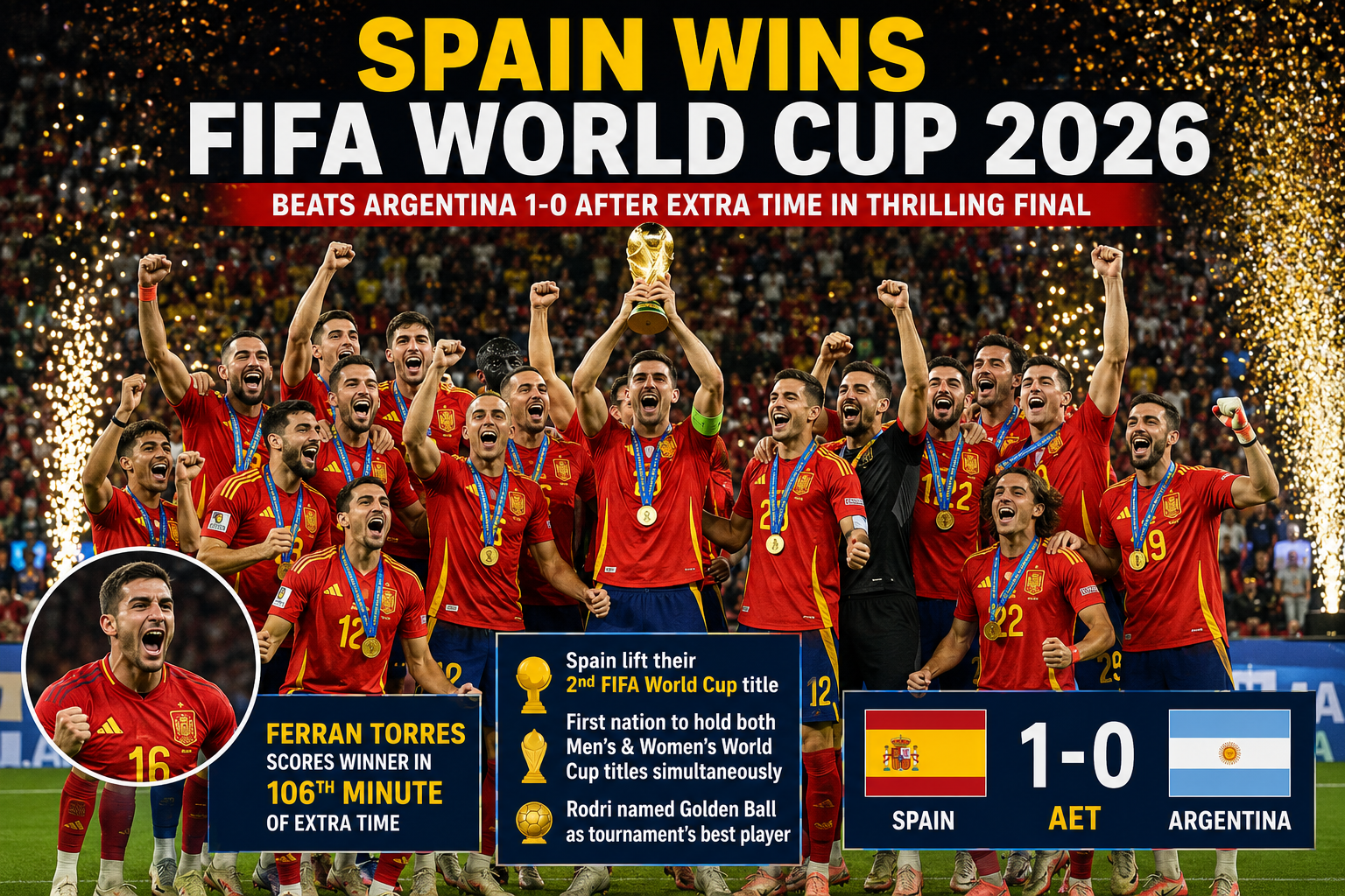 Spain Clinches Second FIFA World Cup Title with Historic Victory Over Argentina