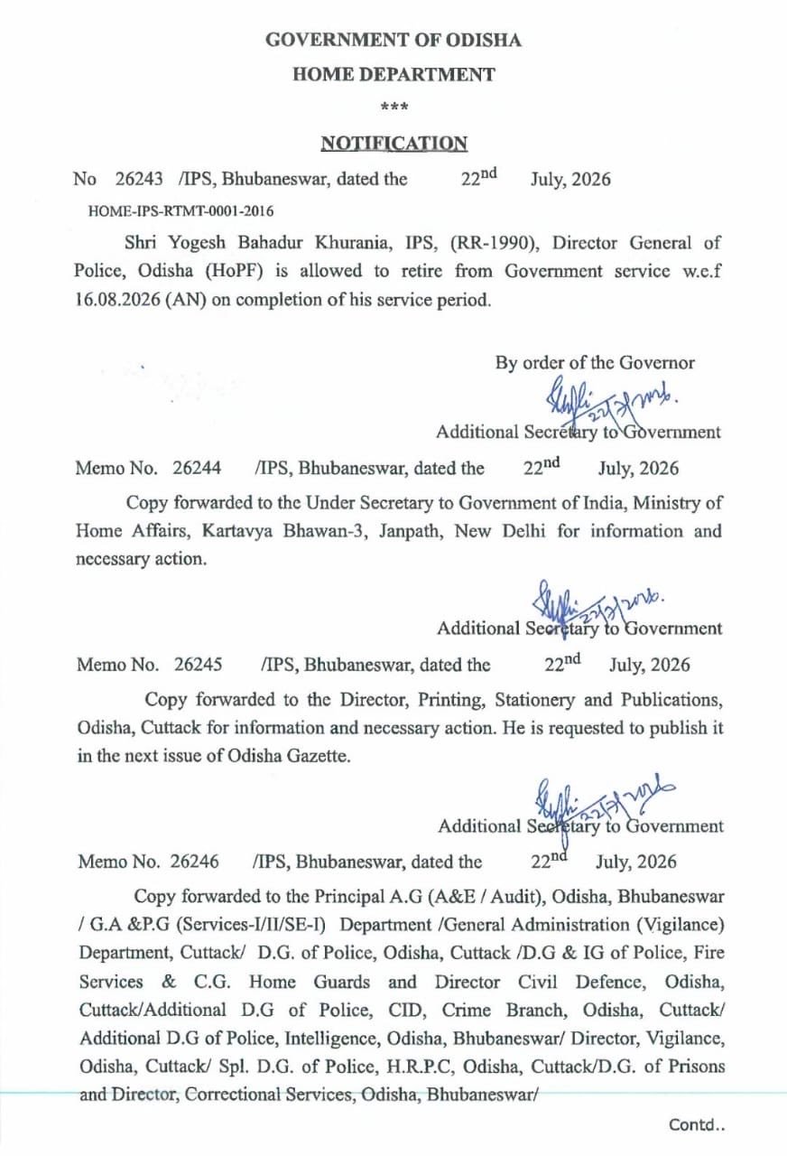 Odisha Begins Search for New DGP Ahead of Khurania's Retirement