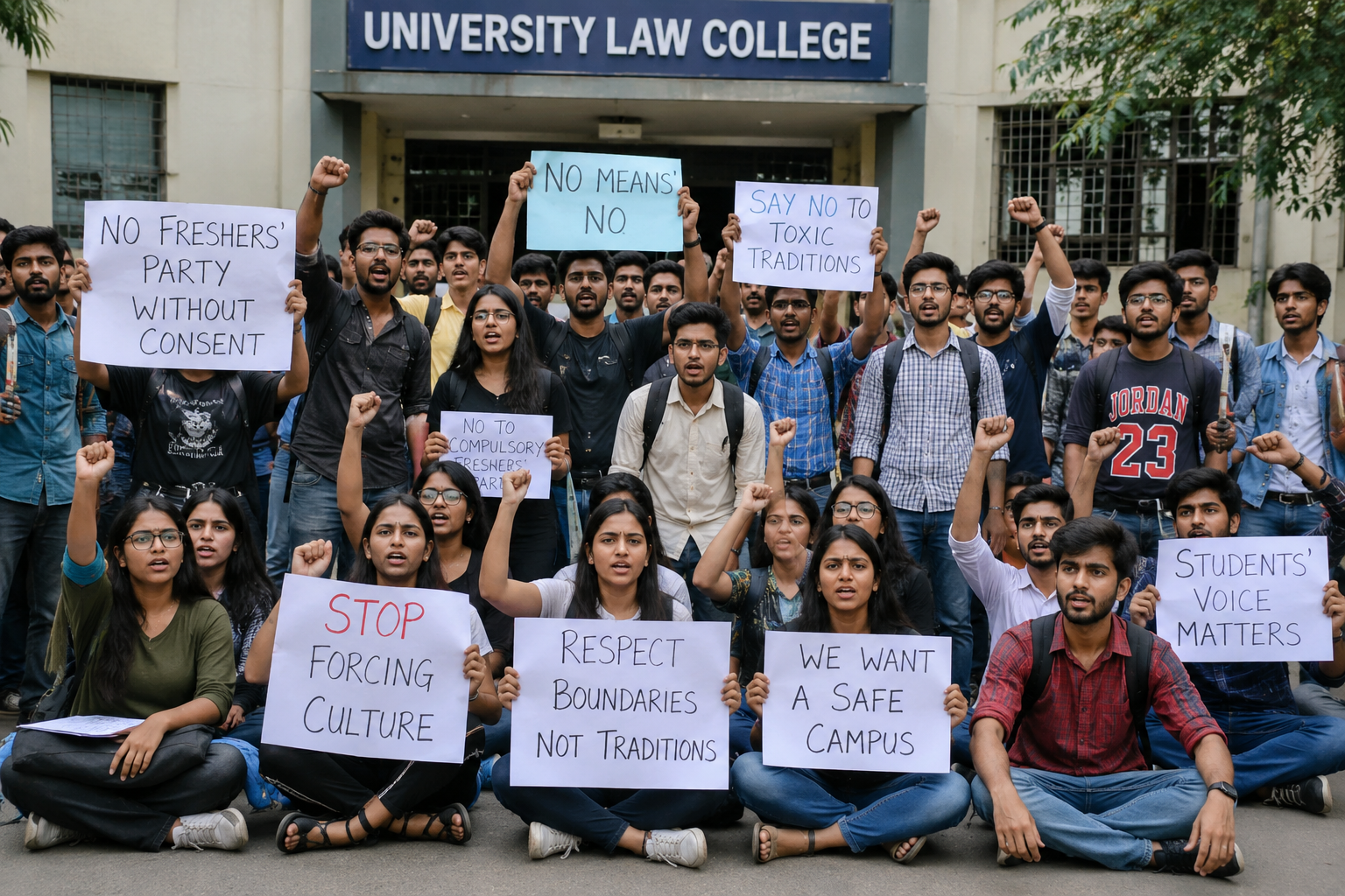 Freshers’ party row sparks student protest at University Law College