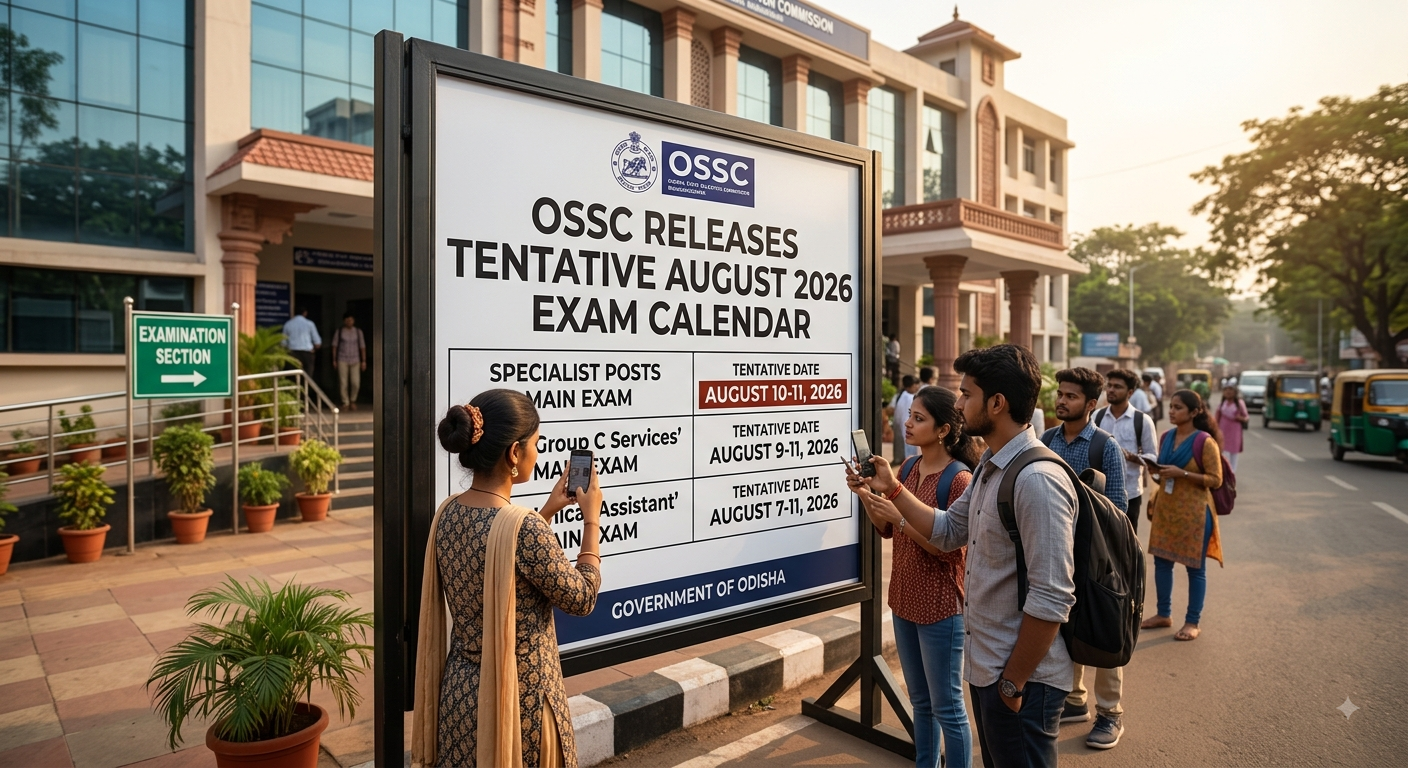 OSSC releases tentative August 2026 exam calendar; specialist posts main exam on August 10-11