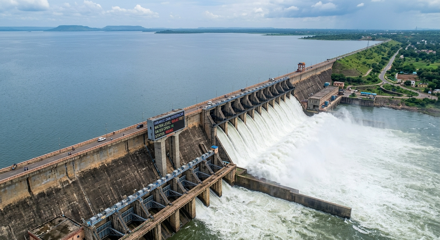 Hirakud reservoir water level rises to 620.02 feet, 14 gates open
