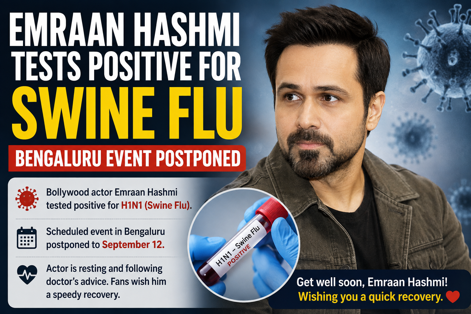 Emraan Hashmi Tests Positive for Swine Flu, Bengaluru Event Postponed