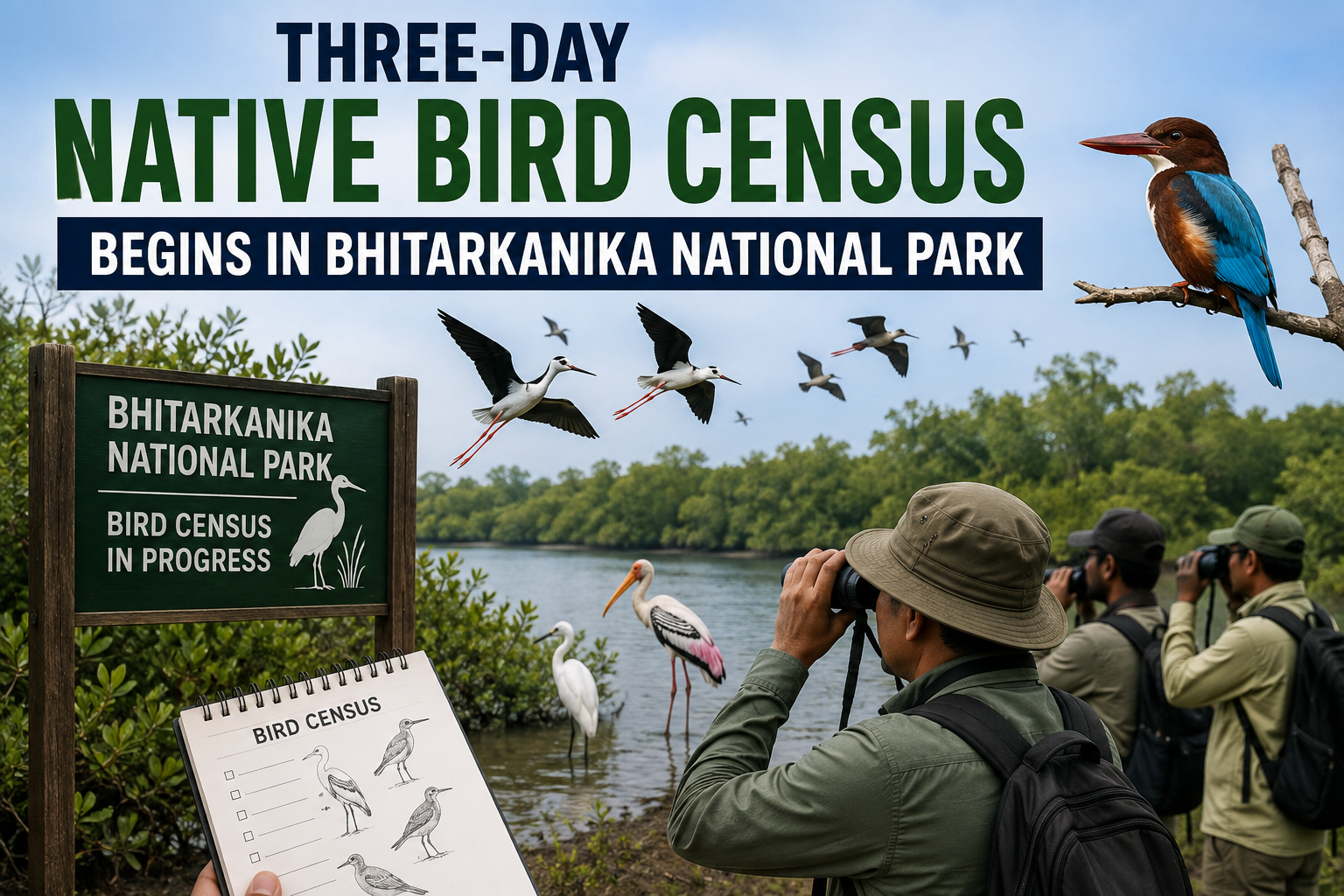 Three-day native bird census begins in Bhitarkanika National Park