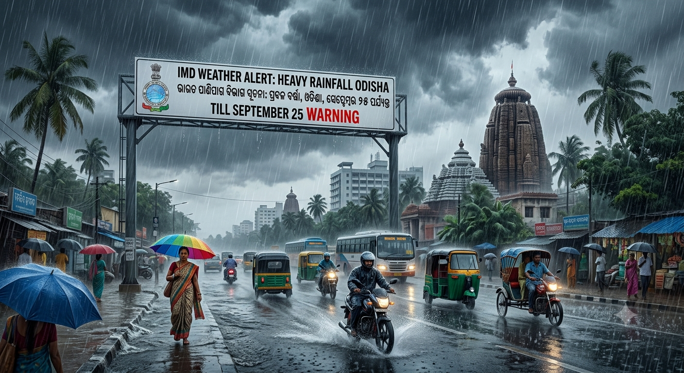 IMD issues rainfall alert for Odisha till September 25