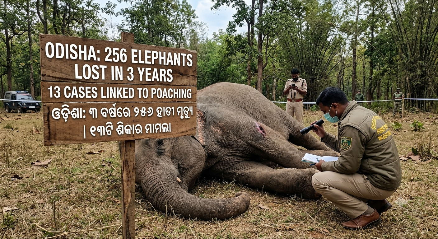 256 elephants died in Odisha in three years, 13 cases linked to poaching