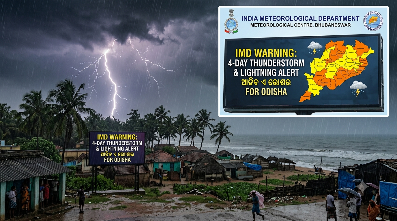 IMD issues four-day thunderstorm warning for Odisha