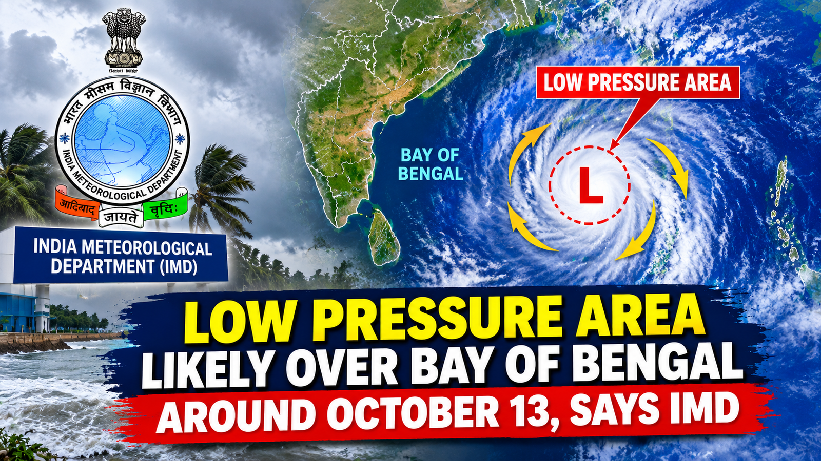 Low pressure area likely over Bay of Bengal around October 13, says IMD
