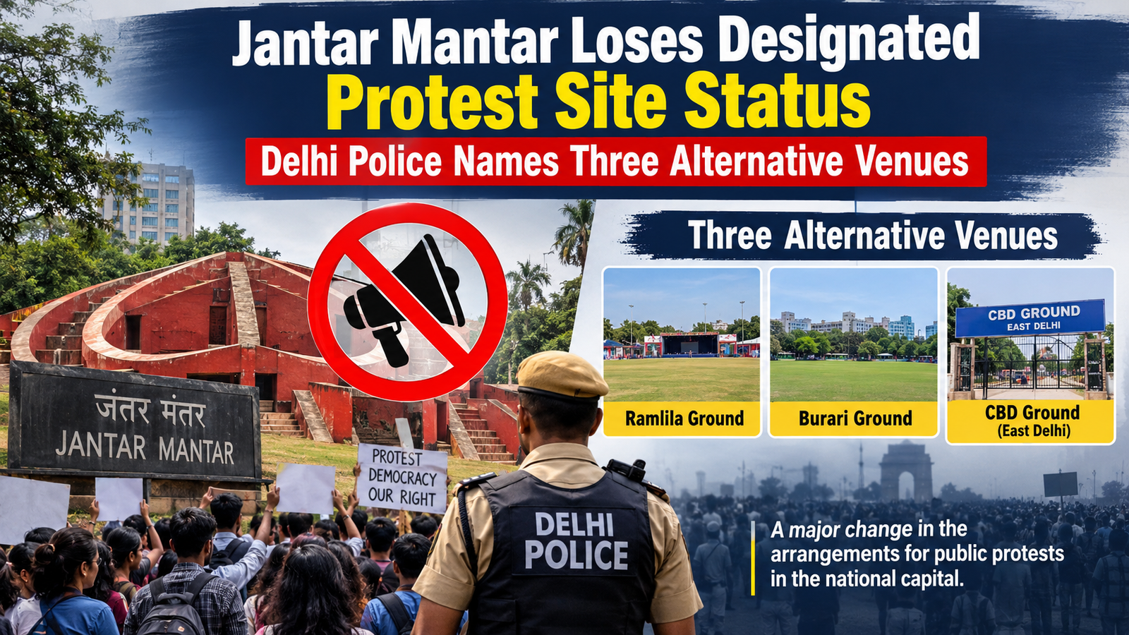 Jantar Mantar Loses Designated Protest Site Status; Delhi Police Names Three Alternative Venues