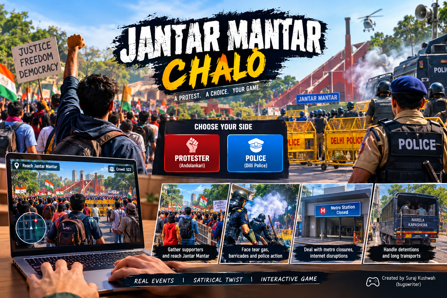 Jantar Mantar Protest Becomes Video Game; Players Can Choose Between Police and Protesters