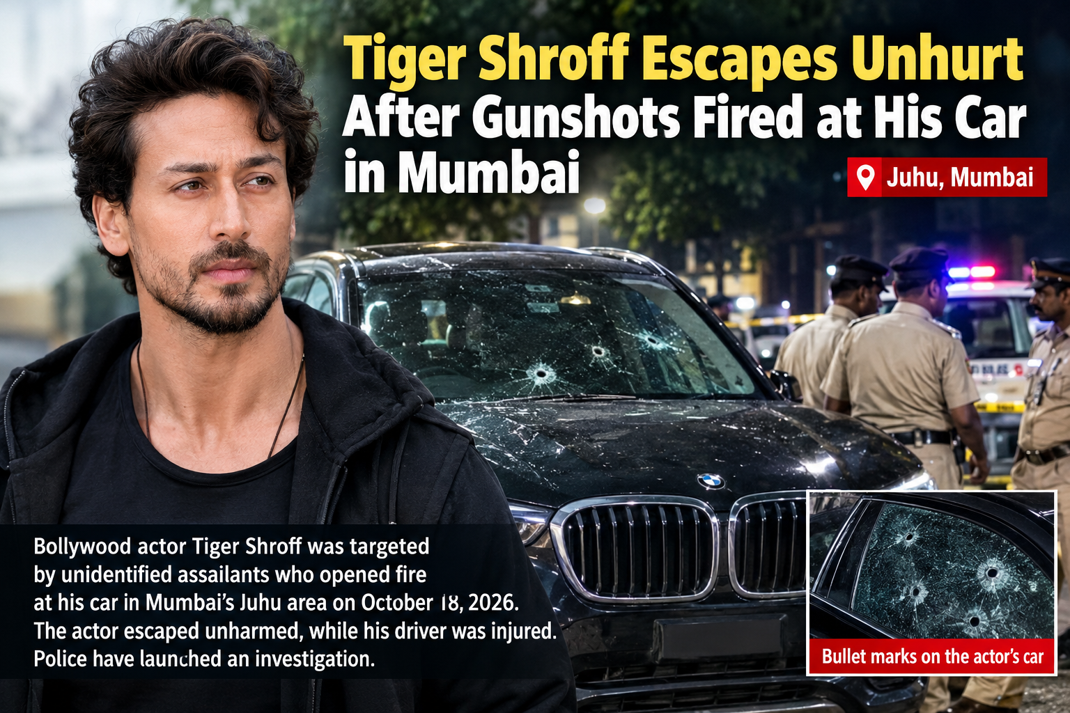 Tiger Shroff Escapes Unhurt After Gunshots Fired at His Car in Mumbai