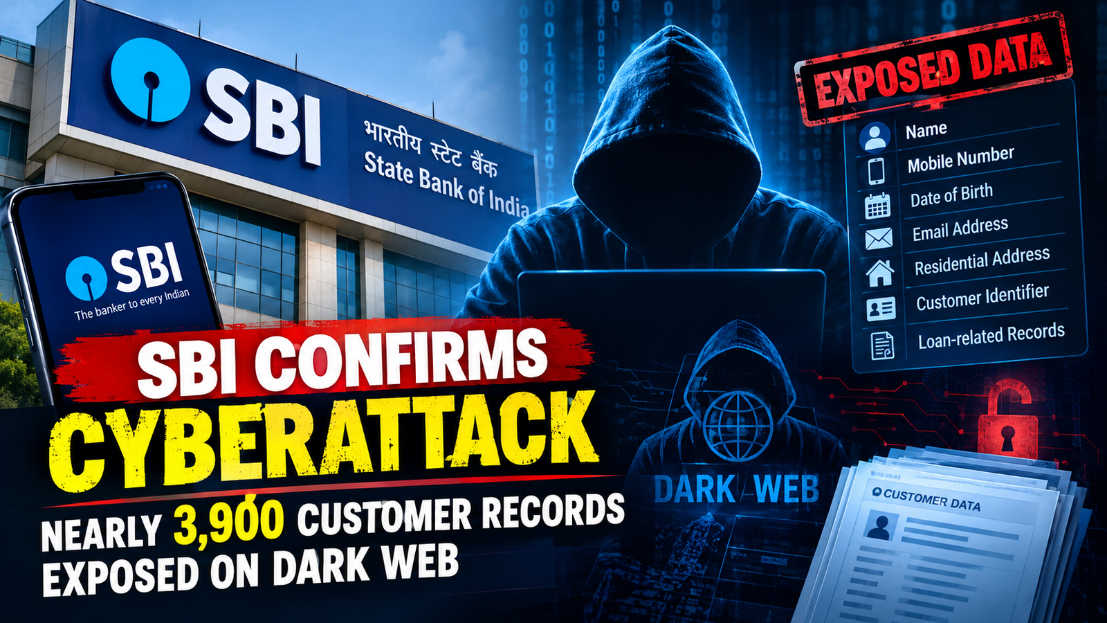 SBI Confirms Cyberattack, Nearly 3,900 Customer Records Reportedly Exposed on Dark Web