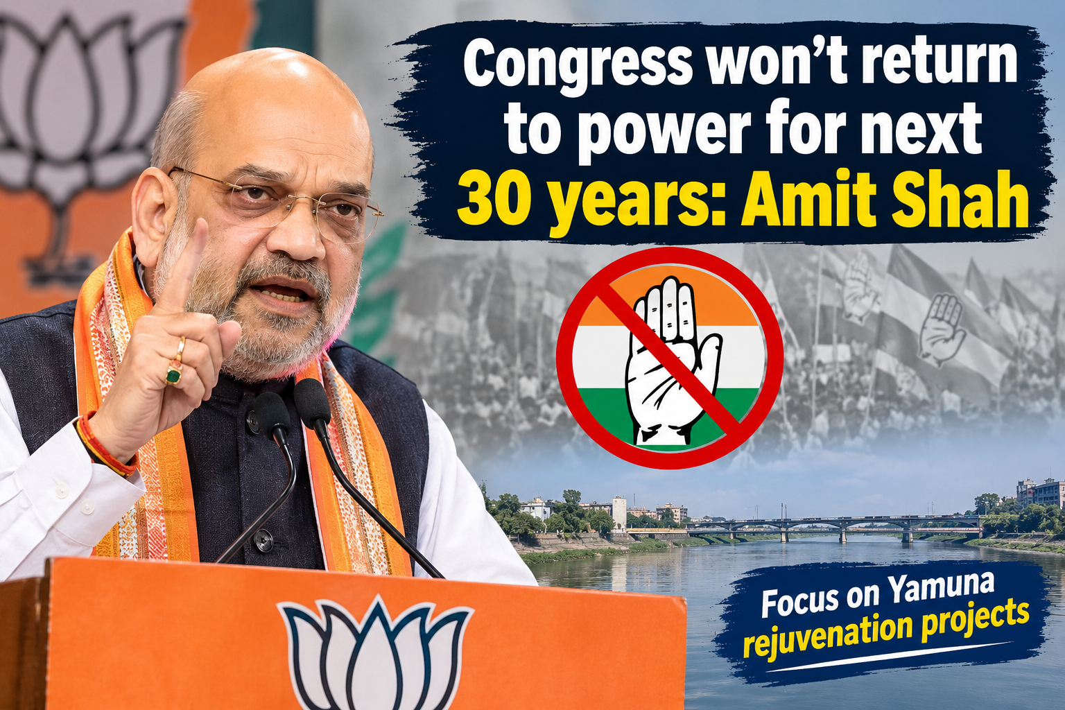 Amit Shah Predicts Congress Will Stay Out of Power for 30 Years, Targets Rahul Gandhi