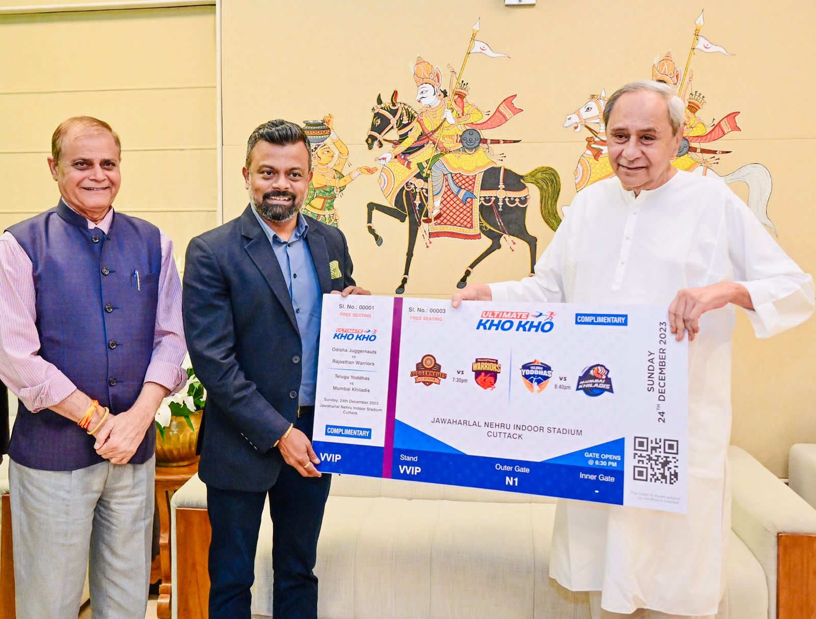 CM Naveen Patnaik presented the first ticket Of Ultimate Kho Kho League Season 2