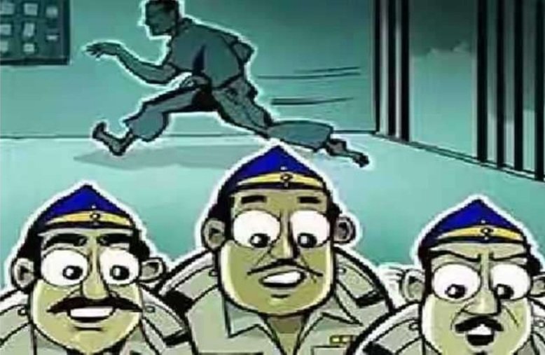 ପୋଲିସର କୌଶଳ ଫେଲ୍, ଥାନାରୁ  ଦୁଇ ଅଭିଯୁକ୍ତ ଚମ୍ପଟ