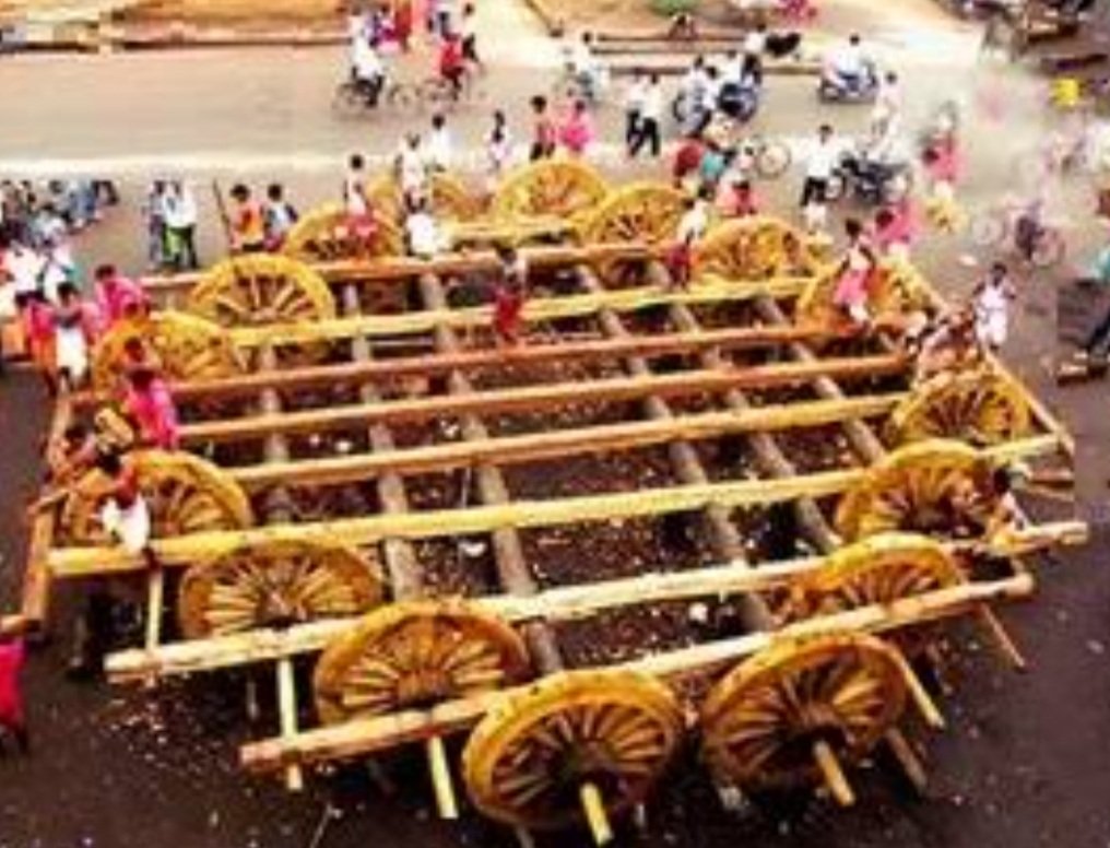 ରଥଖଳା ଚଳଚଞ୍ଚଳ, ଉଠିଲା ତିନି ରଥର ଚାରି ନାହାକା