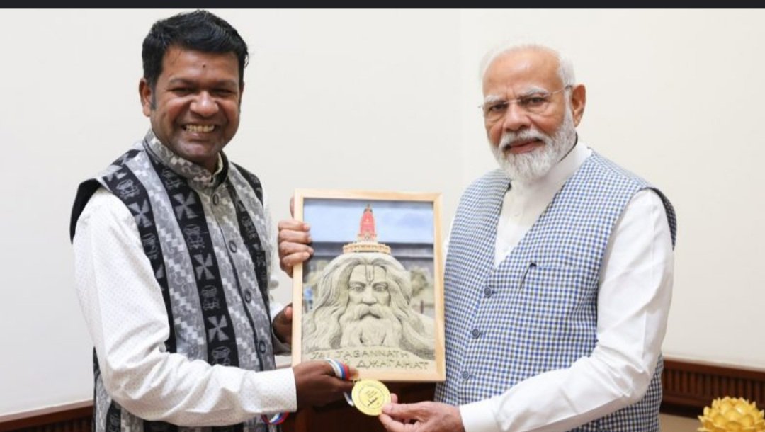  ମୋଦୀଙ୍କୁ ସାକ୍ଷାତ କରିବା ସହ ଗୋଲ୍ଡ ମେଡାଲ ଦେଖାଇଲେ ସୁଦର୍ଶନ