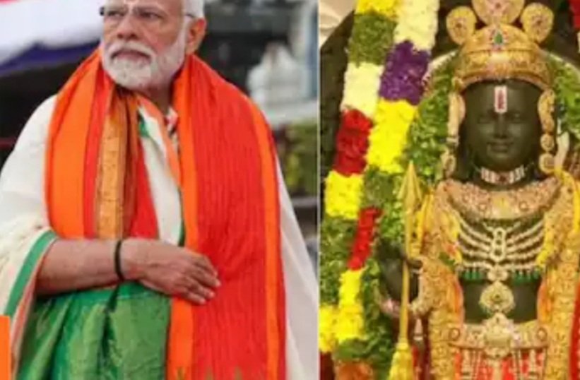ଶ୍ରୀରାମ ମନ୍ଦିରରେ ଧର୍ମଧ୍ବଜା ସ୍ଥାପନ କଲେ ମୋଦୀ