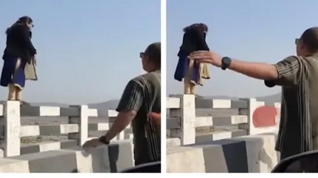 ପୋଲ ଉପରୁ ଡେଇଁଲେ ମହିଳା