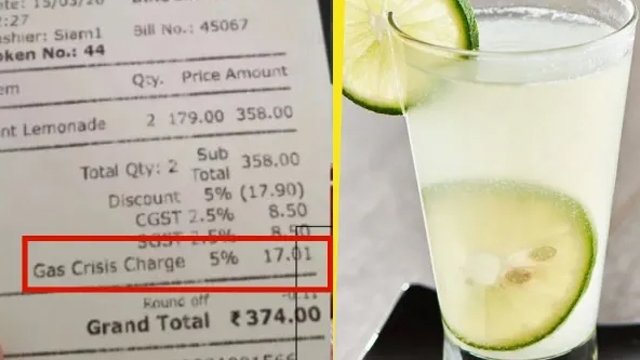 ଲେମ୍ବୁ ପାଣି ପାଇଁ କାଫେ ନେଲା ଗ୍ୟାସ୍ ଚାର୍ଜ  